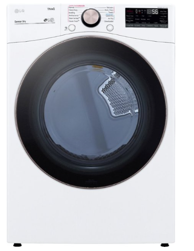 LG - 7.4 Cu. Ft. Stackable Smart Gas Dryer with Steam and Built-In Intelligence - White - DLGX4001W