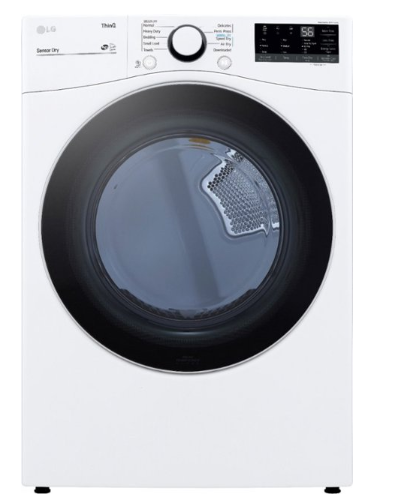 LG - 7.4 Cu. Ft. Stackable Smart Electric Dryer with Built-In Intelligence - White - DLE3600W