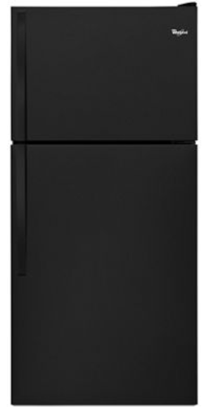Whirlpool WRT108FFDB 30 Inch Freestanding Top Freezer Refrigerator with 18 Total Capacity, 3 Wire Shelves, Automatic Defrost, ADA Compliant, Flexi-Slide Bin, UL Certification, Automatic Defrosting in Black