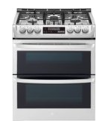 LG - 6.9 Cu. Ft. Slide-In Double Oven Gas True Convection Range with EasyClean and ThinQ Technology - Stainless Steel LTG4715ST