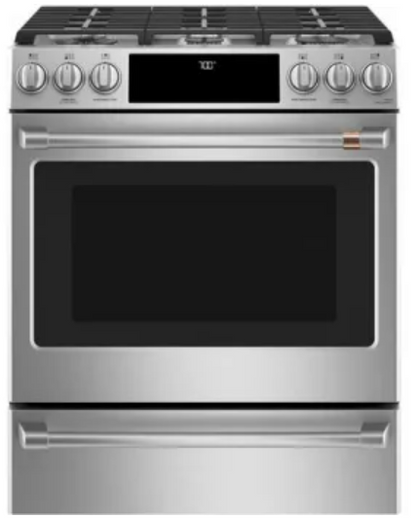 GE Cafe CGS700P2MS1 30 Inch Slide-In Gas Smart Range with 6 Sealed Burners