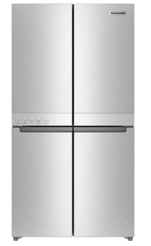 KitchenAid - 19.4 Cu. Ft. Bottom-Freezer 4-Door French Door Refrigerator - PrintShield Finish Stainless Steel KRQC506MPS