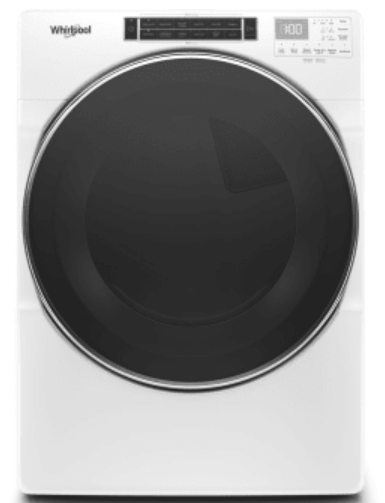 Whirlpool WED8620HW 27 Inch Electric Dryer with 7.4 Cu. Ft. Capacity, Intuitive Controls, Advanced Moisture Sensing, 37 Dry Cycles, Steam Refresh Cycle, Sanitize Cycle, Wrinkle Shield™ Plus Option, ADA Compliant, and ENERGY STAR® Certified: White