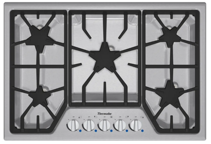 Thermador Masterpiece Series SGS305FS 30 Inch Gas Cooktop with 5 Star Burners, 16,000 BTU Power Burner, Electronic Re-Ignition and Continuous Grates