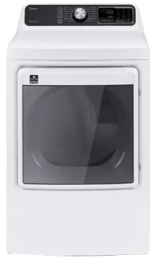 Midea MLE45N3BWW 27 Inch Electric Dryer with 7.5 Cu. Ft. Capacity, Sensor Dry, 12 Dryer Programs, Sanitize, Quick Dry, Wrinkle Care, Control Lock, and Eco Dry