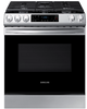 Samsung - 6.0 cu. ft. Front Control Slide-in Gas Range with Wi-Fi, Fingerprint Resistant - Stainless Steel NX60T8111SS