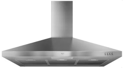 Whirlpool GXW7336DXS Wall Mount Chimney Range Hood with 300 CFM Centrifugal Blower, 3-Speed Push Button Control, Energy Efficient Fluorescent Lighting, Energy Star Qualified and Damper Included: 36 in. Width