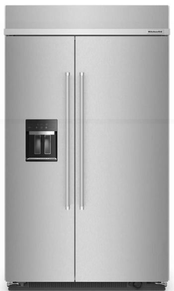 KitchenAid - 29.4 Cu. Ft. Side-by-Side Built-In Refrigerator with Ice and Water Dispenser - Stainless Steel KBSD708MSS