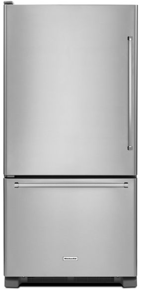 KitchenAid 19 cu. ft. 30-Inch Width Full Depth Non Dispense Bottom Mount Refrigerator KRBL109ESS