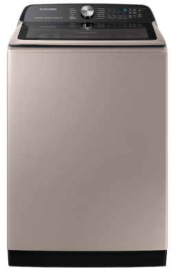 Samsung - 5.2 Cu. Ft. High-Efficiency Smart Top Load Washer with Super Speed Wash - Champagne WA52A5500AC