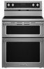 KitchenAid - 6.7 Cu. Ft. Self-Cleaning Freestanding Double Oven Electric Convection Range - Stainless Steel KFED500ESS