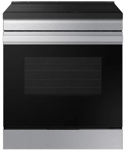 Samsung BESPOKE NSI6DG9100SR 30 Inch Slide-In Induction Smart Range with 4 Elements, 6.3 cu. ft. Oven Capacity, Sync Burner, Storage Drawer, Self & Steam Clean, Sabbath Mode, ADA Compliant and ENERGY STAR®: Stainless Steel