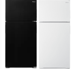 Amana ART104TFD(W/B) 28 Inch Top-Freezer Refrigerator with 14.3 Cu. Ft. Total Capacity, 2 Full-Width Adjustable Wire Shelves, 3 Door Bins, Gallon Storage, Dairy Compartment, Reversible Door and Optional Icemaker