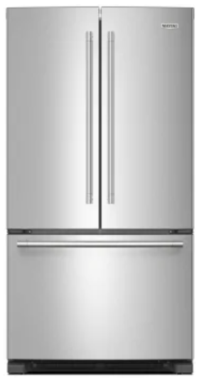 Maytag MRFF4236RZ 36 Inch Freestanding French Door Refrigerator with 25.2 cu. ft. Capacity, 5 Glass Shelves, FreshLock™ Crisper, Gallon Bins, Deli Drawer, Interior Water Dispenser, Ice Maker, and ENERGY STAR®