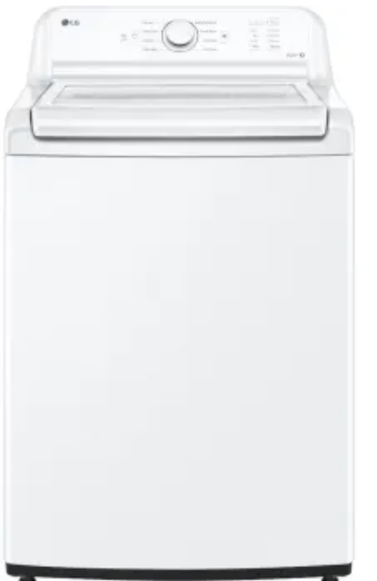 LG WT6100CW 27 Inch Top Load Washer with 4.3 cu ft Capacity, Turbo Drum, Dial A Cycle, Control Lock, Rinse & Spin, Heavy Soil, Water Plus, True Balance® Anti-Vibration System, SlamProof™ Lid and Smart Diagnosis