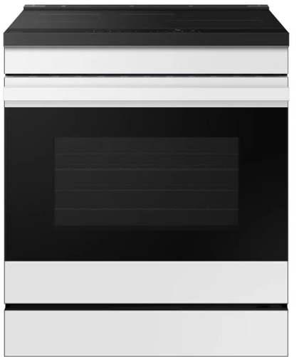 Samsung NSI6DB950012 30 Inch Smart Slide-In Induction Range with 4 Elements, 6.3 Cu. Ft. Oven Capacity, Oven Camera, Air Fry, Convection+, Ambient Edge Lighting™, Self & Steam Clean, Sabbath Mode, ADA Compliant and ENERGY STAR® Certified: White Glass