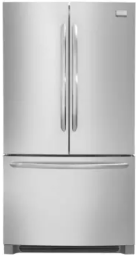 Frigidaire Gallery Series USED FGUN2642LF 25.8 cu. ft. French Door Refrigerator with 4 SpillSafe Sliding Glass Shelves, 2 Clear Full-Width Humidity Crispers, Ramp-Up Lighting and Self-Closing Pull Out Freezer Drawer: Stainless Steel