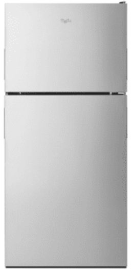 Whirlpool WRT348FMES 30 Inch Top-Freezer Refrigerator with 18 Cu. Ft. Total Capacity, Frameless Glass Shelves, Gallon Door Storage, Humidity-Controlled Crispers, Freezer Temperature Controls, Internal Icemaker, and ENERGY STAR Certified: Stainless Steel