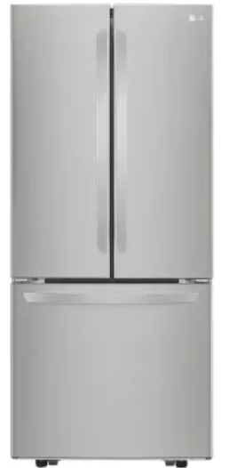 LG LFCS22520S 30 Inch French Door Refrigerator with 21.8 Cu. Ft. Capacity, Glide N' Serve™ Drawer, SpillProtector™ Shelves, Smart Cooling®, Adjustable Glass Shelves, Humidity-Controlled Crispers, Gallon Door Bins, Linear Compressor