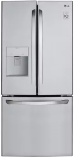 LG LFDS22520S 30 Inch French Door Refrigerator with 21.8 cu. ft. Capacity, External Water Dispenser, SpillProtector™ Shelves, SmartDiagnosis™, Door Alarm, Child Lock, Linear Compressor, ADA Compliant, and ENERGY STAR®