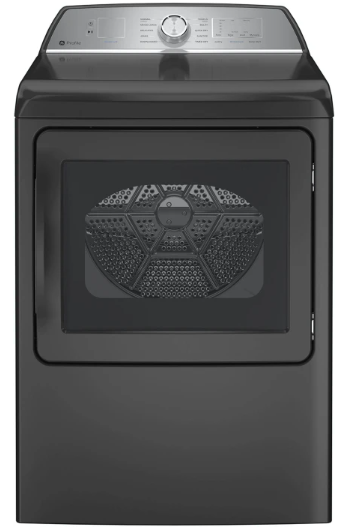 GE Profile PTD60EBPRDG 27 Inch Electric Dryer with 7.4 Cu.Ft. Capacity, Built-In WiFi Powered by SmartHQ™, Washer Link, Sanitize Cycle, My Cycle, Quick Dry, Sensor Dry, Eco Dry, and Energy Star Qualified: Grey