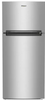 Whirlpool WRTX5028PM 28 Inch Freestanding Top Freezer Refrigerator with 16.3 cu. ft. Total Capacity, Glass Shelves, Gallon Door Bin, Flexi-Slide™ Bin, Optional Ice Maker, and Energy Star®: Stainless Steel