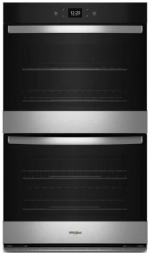 Whirlpool WOED5030LZ 30 Inch Double Electric Smart Wall Oven with 10.0 cu. ft. Fan Convection Ovens, Steam Clean, Air Fry, Frozen Bake™, Rapid Preheat, WiFi, and Star K: Fingerprint Resistant Stainless Steel