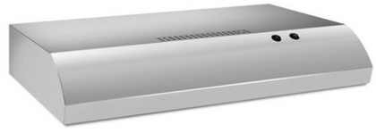 Whirlpool UXT4130ADS 30 Inch Under Cabinet Range Hood with 2-Speed/190 CFM Blower, Rocker Switch Control, Incandescent Lighting, Grease Filter, FIT System, Hidden Vent, Flexible Ventilation Options, and ADA Compliant: Stainless Steel