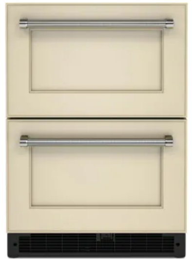 KitchenAid KUDR204KPA 24 Inch Panel-Ready Undercounter Double-Drawer Refrigerator with 4.4 Cu. Ft. Total Capacity, Fully Flush Installation, LED Lighting, Auto Defrost, Energy Star® Certified and Sabbath Mode (Star-K Certified): Panel Ready