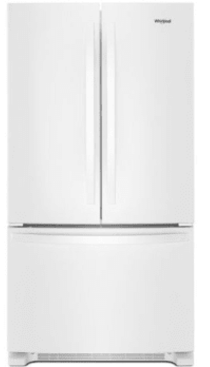 Whirlpool WRF540CWHW 36 Inch Counter Depth French Door Refrigerator with 20 Cu. Ft. Capacity, FreshFlow™ Produce Preserver, Humidity-Controlled Crispers, Frameless Glass Shelves, Ice Maker, Interior Water Dispenser, EveryDrop™ Water Filtration