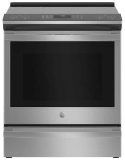 GE Profile PHS930YPFS 30 Inch Smart Slide-In Induction Range with 5 Heating Elements, 5.3 cu. ft. Capacity True Convection Oven, Storage Drawer, Auto Self Clean, WiFi, Glide Touch Controls, Fast Preheat, Chef Connect, Enhanced Shabbos Mode Capable