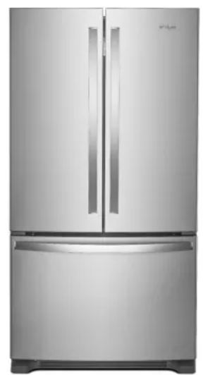 Whirlpool WRFC2036RZ 36 Inch Counter-Depth French Door Refrigerator with 20 Cu. Ft. Capacity, 5 Glass Shelves, Gallon Door Bins, Deli Drawer, Internal Water Dispenser, Icemaker, and ENERGY STAR®: Stainless Steel