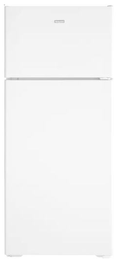 Hotpoint HPS18BTNRWW 28 Inch Top Freezer Refrigerator with 17.5 Cu. Ft. Capacity, Recessed Handle, Adjustable Wire Shelves, Gallon Door Bins, LED Lighting, Upfront Temperature Controls, and Sabbath Mode: White