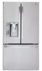 LG REFURBISHED LFXS30726S 36 Inch French Door Refrigerator with Slim SpacePlus® Ice System, Smart Cooling Plus®, SpillProtector™ Shelves, Air and Water Filters, Linear Compressor, 29.8 cu ft Capacity, Glide N Serve™ Drawer, 3-Tier Organization Freezer