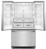 Whirlpool WRFF3236RZ 36 Inch Freestanding French Door Refrigerator with 25.2 Cu. Ft. Capacity, 5 Glass Shelves, Gallon Door Bins, Deli Drawer, Internal Water Dispenser, Icemaker, and ENERGY STAR®: Fingerprint Resistant Stainless Steel