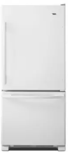 Amana ABB1924BRW 29 Inch Bottom Freezer Refrigerator with 18.5 cu. ft. Capacity, Spillsaver Glass Shelves, Two Crisper Drawers, Temp Assure Freshness Controls, Gallon Door Storage, Pull-Out Freezer Drawer and Energy Star Rated: White