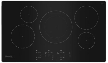 KitchenAid KCIG556JSS 36 Inch Induction Cooktop with 5 Elements, 12