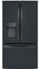 GE GFE28GELDS 36 Inch French Door Refrigerator with 27.7 Cu. Ft. Capacity, TwinChill™, Turbo Cool/Freeze, Showcase LED, Enhanced Shabbos Mode, Ice Maker, Ice & Water Dispenser, Advanced Filtration, Fingerprint Resistant Black Slate