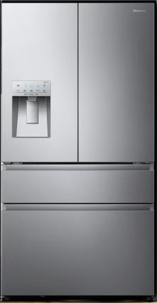 Hisense PureFlat Standard-Depth 25.6-cu ft 4 -Door Smart Compatible French Door Refrigerator with Ice Maker with Water and Ice Dispenser ( Stainless steel ) ENERGY STAR Certified HRM260N6TSE