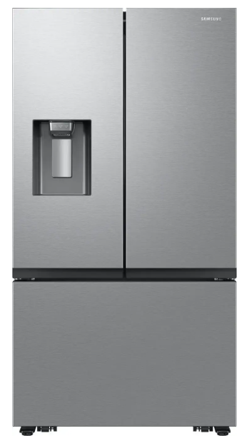 Samsung RF27CG5B10SR 36 Inch Smart Counter-Depth French Door Refrigerator with 26 cu. ft. Capacity, External Water & Ice Dispenser, Two Ice Types, Wi-Fi Enabled, Door Alarm, Slide-In Shelf, All-Around Cooling, ADA Compliant, and ENERGY STAR® Rated