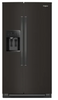 Whirlpool WRSC5536RV 36 Inch Counter-Depth Side-by-Side Refrigerator with 21 cu. ft. Capacity, 4 Glass Shelves, Deli Drawer, Gallon Door Bins, TruCool™ System, External Ice/Water Dispenser, and ADA Compliant: Black Stainless
