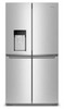 Whirlpool WRQC7836RZ 36 Inch Counter-Depth 4-Door French Door Refrigerator with 19.1 Cu.ft. Capacity, Adjustable Shelves, Gallon Door Bins, Deli Drawer, In-Door-Ice® and Water, Auto Ice Maker, and ENERGY STAR®