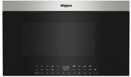 Whirlpool WMMF7530RZ 30 Inch Smart Over-The-Range Microwave with 1.1 cu. ft. Capacity, 3 Speed 400 CFM, 10 Power Levels, Quick Start, Air Fry, Auto Cook, Grill, Keep Warm, Dishwasher Safe Filter, LED Lighting and UL Listed: Stainless Steel