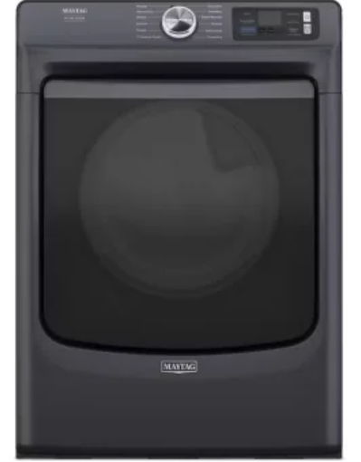 Maytag MED7020RF 27 Inch Smart Pet Pro Front Load Electric Dryer with 7.4 cu. ft. Capacity, Steam Cycle, Quick Dry, Remote Start, Drum Light, Advanced Moisture Sensing and Energy Star Certified:Midnight Steel