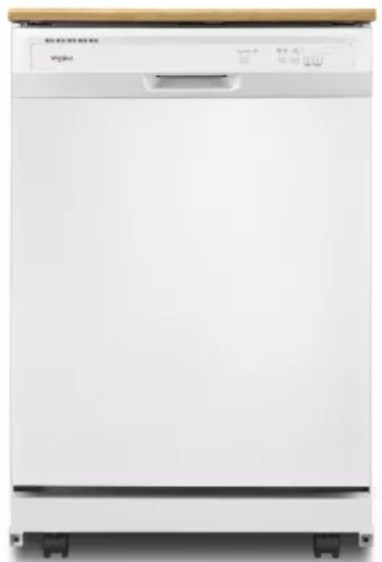 Whirlpool Heavy-Duty Portable Dishwasher with 1-Hour Wash Cycle (WDP370PAHW)
