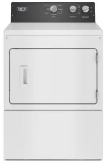 Maytag MEDP585GW 27 Inch Commercial Electric Dryer with 7.4 cu ft Capacity, Commercial Motor & Drive System, IntelliDry Sensor, Wrinkle Control Feature, Drum Light and 10 Year Warranty Included