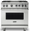 Viking 5 Series VDR5364GSS 36 Inch Freestanding Professional Dual Fuel Range with 4 Sealed Burners, 5.6 Cu. Ft. Capacity, Self-Cleaning, Vari-Speed Dual Flow™ Convection, SoftLit™ LED Light, Griddle, TruPower Plus™ Burner, and Star-K Certified