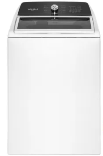 Whirlpool WTW5025SW 27 Inch Top Load Washer with 4.5 cu ft Capacity, Built In Water Faucet, Presoak Option, Quick Wash, Deep Water Wash, Extra Rinse Option, Slow Close Glass Lid, Affresh® Cycle and Lifetime Warranty Included