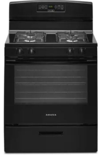 Amana - 5.1 Cu. Ft. Freestanding Gas Range with Bake Assist Temps - Black AGR6303MMB