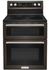 KitchenAid - 6.7 Cu. Ft. Self-Cleaning Freestanding Double Oven Electric Convection Range - Black Stainless Steel KFED500EBS